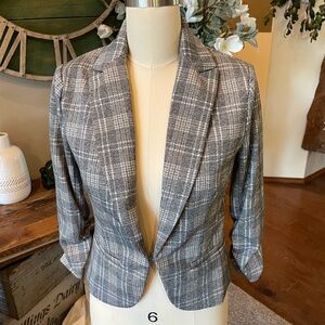 Gray Plaid Women's Blazer